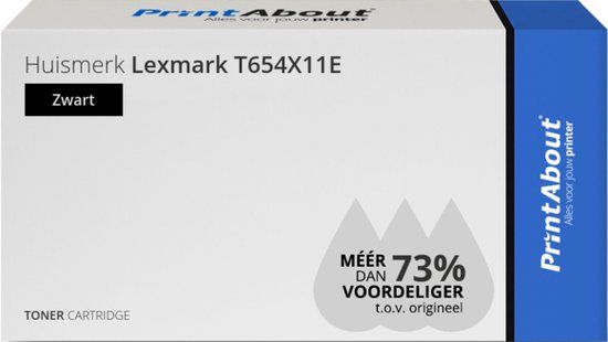 PrintAbout T654X11E Toner Zwart