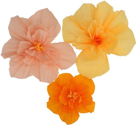 Folat Party Products Folat Tafeldecoratie - Flower Set - Pretty Peachy - 3 stuks