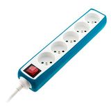stekkerdoos Zenitech Stekkerdoos, 5 stopcontacten, 16 A, 2P+T, met schakelaar, blauwe hoes
