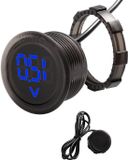 Merkloos / Sans marque Bol Digitale Voltmeter Waterdicht 5V-100V DC - Ronde 2-Draads Spanningsmonitor Meter - Blauw (met Omgekeerde Verbindingsbescherming)
