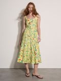 Apricot Midi-jurk met gelaagde rok en ansichtkaartprint