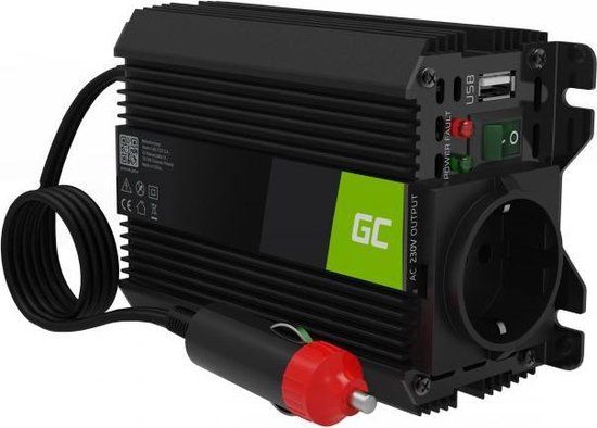 GREEN CELL 12V PRO Voltage Auto Omvormer 12V naar 220V/230V, 150W (continu) Gemodificeerde sinusgolf