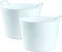 Plasticforte cuve ou seau flexible - 2x - bleu glacier - 42 litres