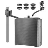 KADAX Regenton, modulaire regenwatertank voor tuin, weerbestendig regenvat 126 liter, waterverzamelaar, regencontainer van kunststof, watervat (antraciet + verzamelaar)