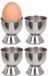 Excellent Houseware Coquetier - Argent - INOX / métal - set 4x pièces