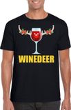 Bellatio Decorations Shoppartners Bv Foute Kerst t-shirt wijntje Winedeer zwart voor heren XL