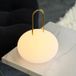 Dyberg Larsen Lanterne LED rechargeable Ellipse, Blanc/Laiton, IP44