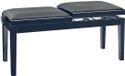 Konig & Meyer 13949 Double-seat piano bench haute brillance noir, siège similicuir noir