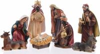 Decoris Kerststal beelden - 8x st - 12 cm - polyresin - kerstgroep - kerstbeelden