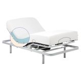 Gerialife® Versterkt scharnierbed, 5 vlakken, met visco-elastische matras Tencel, gemaakt in Spanje (80 x 200, draadloze afstandsbediening)
