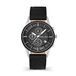 POLICE Vault PEWJC2194240 Chronograaf herenhorloge met zwarte wijzerplaat en zwarte leren band, 44 mm roestvrijstalen behuizing