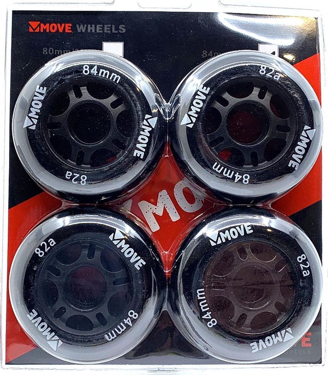 Move Skatewielen 82a Polyurethaan 84 Mm Zwart 4 Stuks