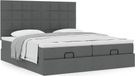 Maison Exclusive - Lit plateforme avec matelas, gris foncé, 200x200 cm, textile