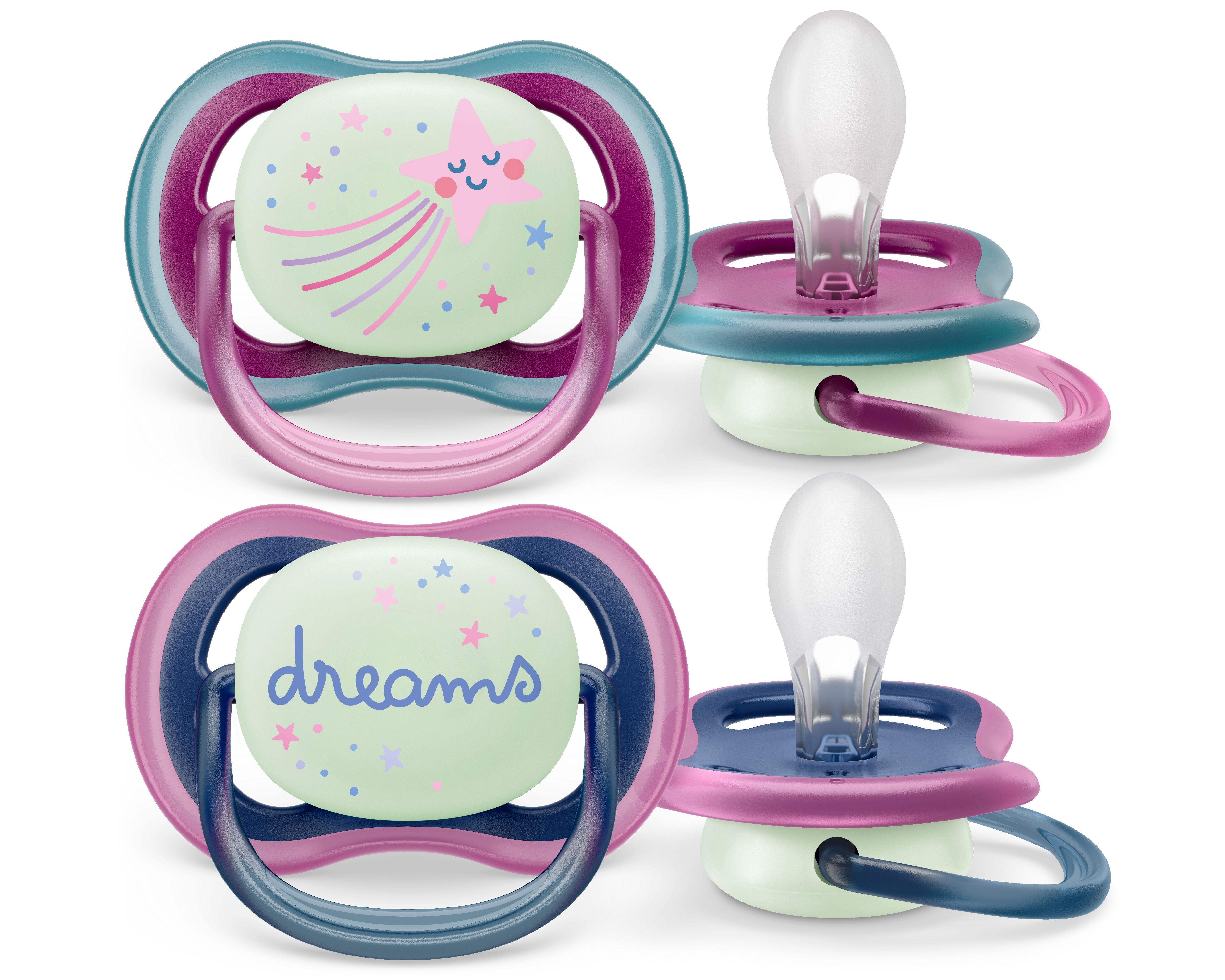 Philips Avent Ultra Air Nighttime Fopspeen - 6-18 Maanden - 2 Stuks - Multi