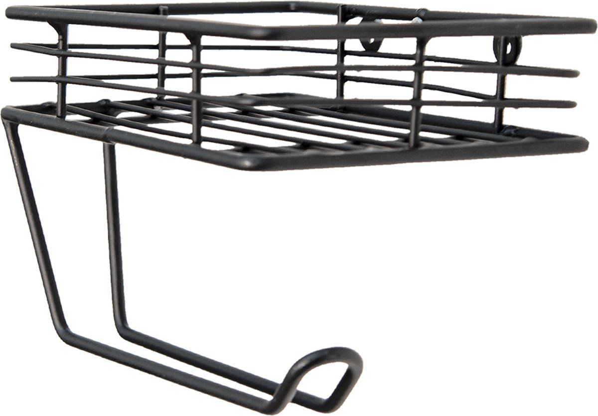 Clayre & Eef WC Rolhouder Hangend 20*12*12 cm Zwart Ijzer | Toiletrolhouder
