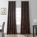HPD Half Price Drapes Designer damast gordijnen voor kamerdecoratie 84 inch lange faux zijden kamer verduisterende gordijnen (1 paneel), 50 W x 84L, magenta zwart/koper