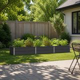 vidaXL Bac à fleurs surélevé anthracite 240 x 80 x 24 cm métal