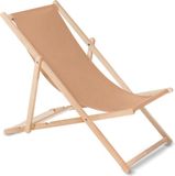 GreenBlue GB183 strandstoel -opvouwbare ligstoel van beukenhout, zonder armleuningen, ligstoel, tuinligstoel, lichtbruin