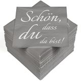 Heku 100 servetten met motief, 3-lg, 33x33cm, mooi dat je er bent (Duits)