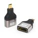 PremiumCord 8K Adapter HDMI A Vrouwelijk naar Micro HDMI Mannelijk F/M, UHD 8K 3840p 60Hz, 4K 2160p 120Hz, Full HD 1080p, Aluminium behuizing, Goudkleurige aansluitingen, kleur Space Grijs