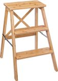 5Five Keukentrapje/opstapje met 3 treden - Inklapbaar - Bamboe - B50 x D43 x H63 cm