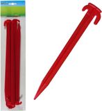 Merkloos / Sans marque Van Der Meulen Sneek B.V. 6x Tent haringen van kunststof halfrond 20 cm - Rood