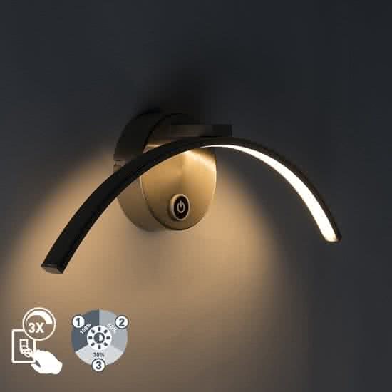 QAZQA WL Arch - Wandlamp met dimmer - 1 lichts - D 75 mm - staal