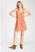 Le Temps des Cerises Dames jurk Crispo Oranje Katoen Denim Mouwloos Kort A-lijn V-hals Casual