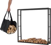 Lendo Online Brandhoutrek 148×25×148 cm Zwart Staal