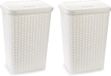 Plasticforte Panier à linge avec couvercle - 2 pièces - 60 litres - Blanc