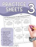 Third Grade Math Practice Sheets - Practice Workbook - 3rd Grade Skills - TEKS - Common Core - Math Skills - Math Workbook - Homeschool Practice