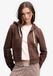Superdry Athletic Essentials Crop Hoodie met rits Relaxed pasvorm Dames Chestnut Brown Maat 10