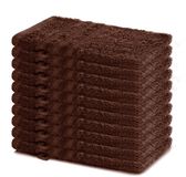 Lavea® Set van 10 washandjes 15x21 cm van 100% katoen badstof – Zacht & absorberend – Ideaal voor thuis, hotel, spa en baby – Koffiebruin