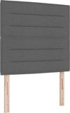 vidaXL Boxspringbed met matras, donkergrijs, 100 x 200 cm, stof