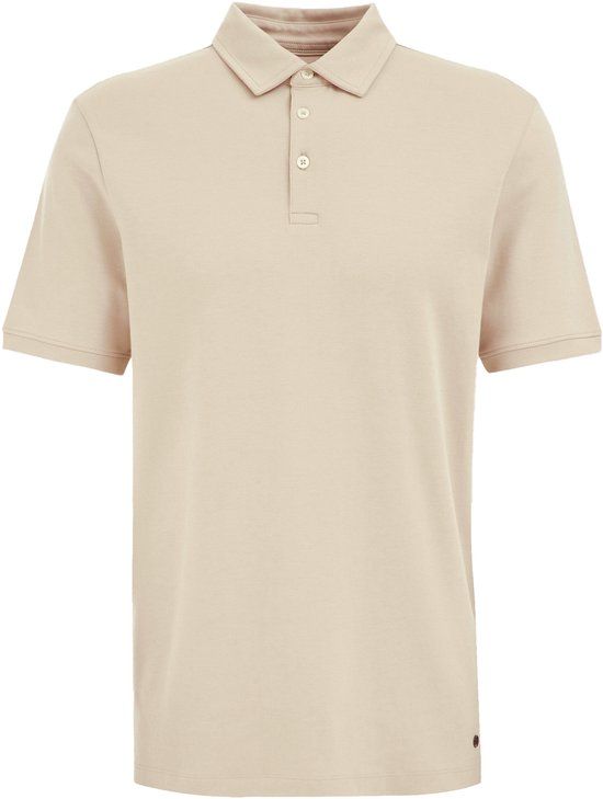 WE Fashion Heren Slim fit polo Beige Katoen XXXL