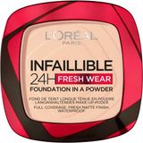 L'Oréal Infaillible 24H Fresh Wear Foundation Poeder 180 Rose Sand - 3 x 9 gr - Voordeelverpakking
