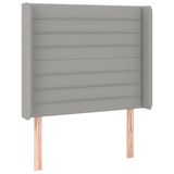 VidaXL Hoofdbord met randen 83x16x118/128 cm stof lichtgrijs