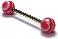 Tongpiercing - Chirurgisch Staal - Acryl - Rood - 6mm - Unisex