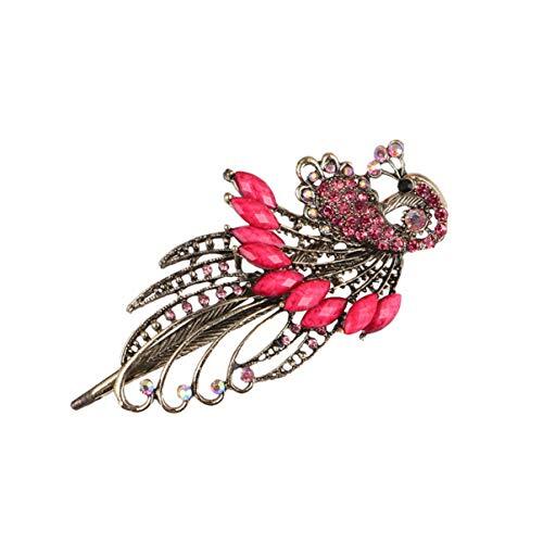 Tomaibaby Strass Haarspeldjes Haarspeldjes Legering Bobby Pin Snap Haar Clip Voor Vrouwen (Roze)