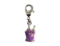 INNSPIRO NICE CHARMS T-shirt-hanger, metaal, geëmailleerd, paars, met karabijnhaak, 8 x 15 mm. 25 stuks