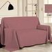 PENSIERI DELICATI Bankdeken, 360 x 290 cm, gemaakt in Italië, sprei van 100% puur gerecycled katoen, gekleurd, effen rood, ideaal als sprei voor banken, picknickdeken