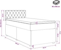 vidaXL Boxspringbed met matras, lichtgrijs, 90 x 190 cm, fluweel