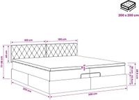 vidaXL Ottoman Bed with Mattress Light Grey 200 x 200 cm Velvet