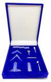 Merkloos Miniatuur gereedschapset in cadeauverpakking, zilverkleurig