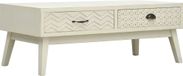 Maison Exclusive - Table basse avec 2 tiroirs, sculpté en détail, gris, 110x50x40 cm, bois
