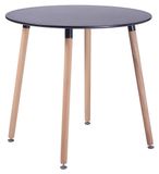 Table de salle à manger ronde - 80 x 73 cm - Noir - Scandinave