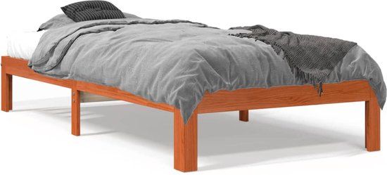 vidaXL Bedframe Massief Grenenhout Wasbruin 90x190 cm