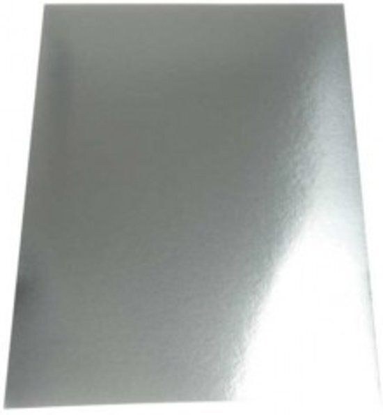 creotime Metallic Foliekarton, A4 210x297 mm, 280 gr, zilver, 10vellen