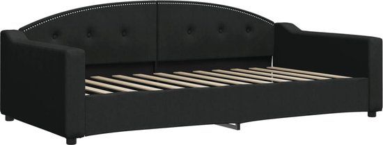 vidaXL Slaapbank - 100x200 cm - Stof - Zwart