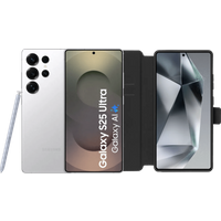 Samsung Galaxy S25 Ultra 256GB White 5G + BlueBuilt Book Case Black